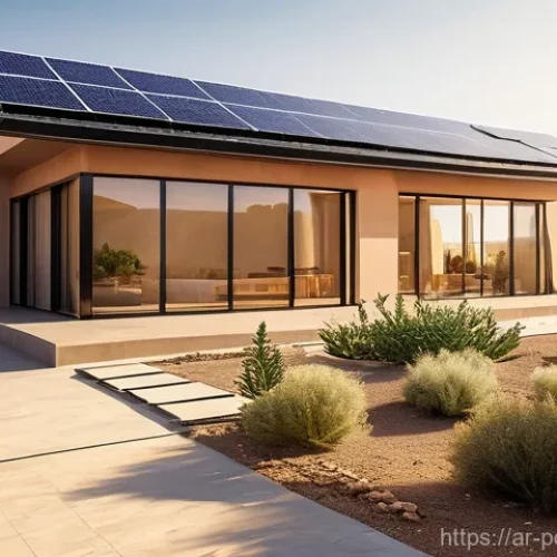 Home 29 태양광 패널 효율성 비교 - **Prompt 1: Solar Efficiency at an Arabian Home**
"A vibrant, high-definition photograph of a mo...