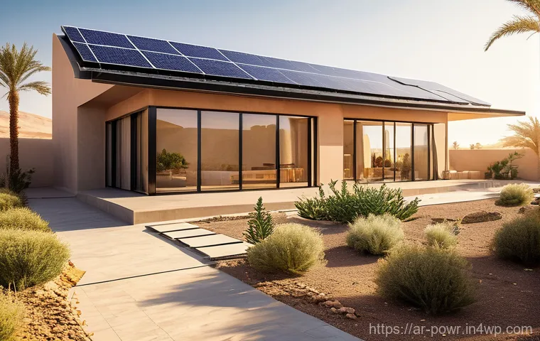 태양광 패널 효율성 비교 - **Prompt 1: Solar Efficiency at an Arabian Home**
    "A vibrant, high-definition photograph of a mo...